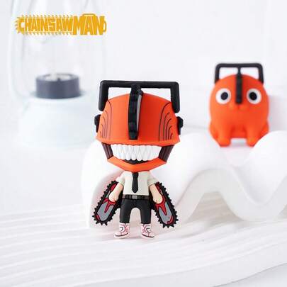 Crunchyroll 1个官方授权的电锯人3D泡沫冰箱贴，趣味角色设计，适用于储物柜、冰箱、办公室或家居装饰，家居饰品，收藏家的完美礼物