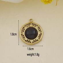 1pc Fashionable Minimalist Natural Stone Devil's Eye Tassel Pendant, DIY Jewelry Accessory For Necklaces, Earrings, And Other Jewelry