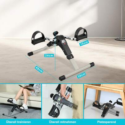 Mini-bike Heimtrainer, Reha-Pedal-Heimtrainer, Arm- und Beintrainer für Muskel-Rehabilitation, Hometrainer Fitnesstrainer, Athletik-Training, einstellbarer Widerstand, Statisches Pedal, Mini-Heimtrainer, Beinmaschine, Arm- und Beintraining, Pedaltrainer, Indoor Folding Cycling Trainer Fahrradpedal Fitness Exerciser Beintraining, Sportgerät Minifahrrad Bewegungstrainer Fitnessgerät für Zuhause Büro