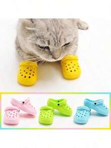 2pcs/1pair Mini Porous Shoes Classic Design Cats And Dogs Pet Photography Accessories Cute And Funny Small Pet Toys Puppy Shoes Cartoon Accessories Cute Mini Shoes Very Cute Puppy Shoes