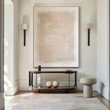 1pc Unframed Beige And Brown Abstract Canvas Poster Large Wall Art, Boho Decor For Living Room Or Office Minimalist Boho Home Decor