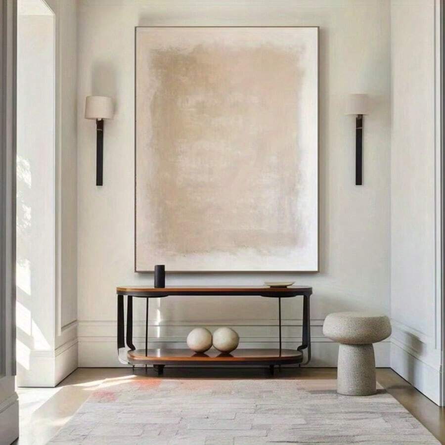 1pc Unframed Beige And Brown Abstract Canvas Poster Large Wall Art, Boho Decor For Living Room Or Office Minimalist Boho Home Decor