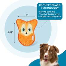 Outward Hound Durablez Minis Stuffing-Free Squeaky Plush Dog Toy For Puppies & Small Dogs - Interactive, Soft Yet Tough, No Mess, Jumbo Squeaker, Long-Lasting Play, Fox - 狐狸 - 查看 3
