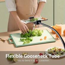 可调节智能手机三脚架，带灵活鹅颈管，便携式金属支架，带手机夹，非常适合录音、直播、烹饪和健身，无需电池，坚固的三脚架腿，时尚三脚架 - 黑色天鵝頸款 - 查看 3