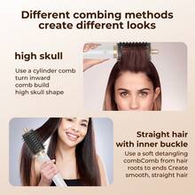 ATOPSKINS Nova escova de ar quente e secador de cabelo dobrável de alta velocidade 6 em 1, outono de 2025, 200 milhões de íons negativos, capa antipoeira reversível e autolimpante, cilindro de ondulação bidirecional, motor sem escova para uso duradouro, design multifuncional perfeito para presentear e viajar