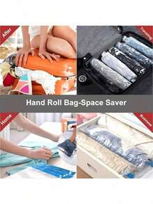 Vacuum Compression Storage Bag, Manual Exhaust Version, Transparent And Visible Clothing Blanket, Universal Storage Bag, Strong Compression, Space Saving, Travel And Household Dual-Use, Moisture-Proof And Mildew Proof, Compression Exhaust Design, Obvious Comparison Before And After Compression, Portable Storage Artifact, Essential For Home Organization Closet Organization And Storage Clothes Organizer Bedroom