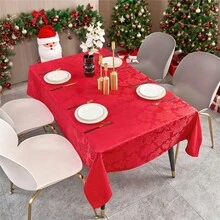 1pc Table Cloth Rectangle Table,Fitted Tablecloth,Waterproof Table Cloth,60 X 84 Inch,Polyester Tablecloth,Rectangle Tablecloth,Red Christmas Tablecloth,Tablecloths For Rectangle Tables