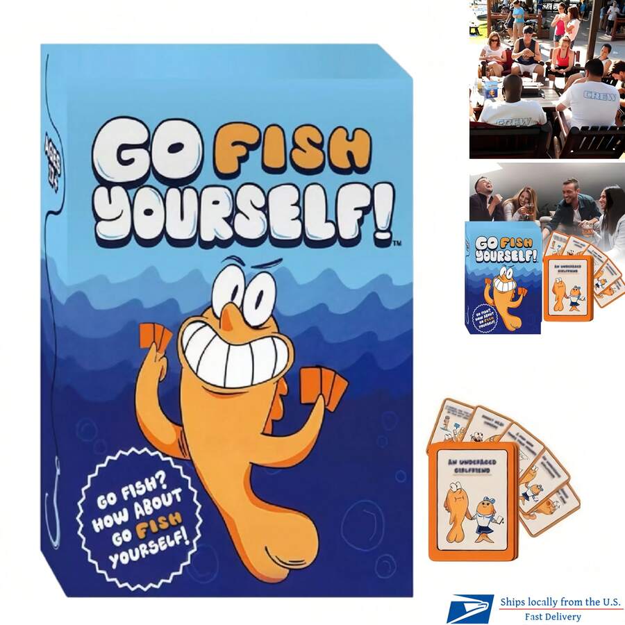 Board Games For Family, Go Fish Card Game For Adults -Classic Interactive Party Game For 2-8 Players, No Props Needed, Travel-Friendly Sturdy Box - Perfect For Game Nights, Birthdays & Icebreaker Activities - 1 miếng - Xem 1