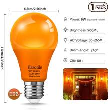 G45 LED Colored Light Bulb, 9W E26 Base Multi-Colored Bulbs For Bedroom Wedding Halloween Christmas Party Bar Mood Decoration String Light Bulbs Replacement, AC 85V-265V, Non-Dimmable, 1-Pack