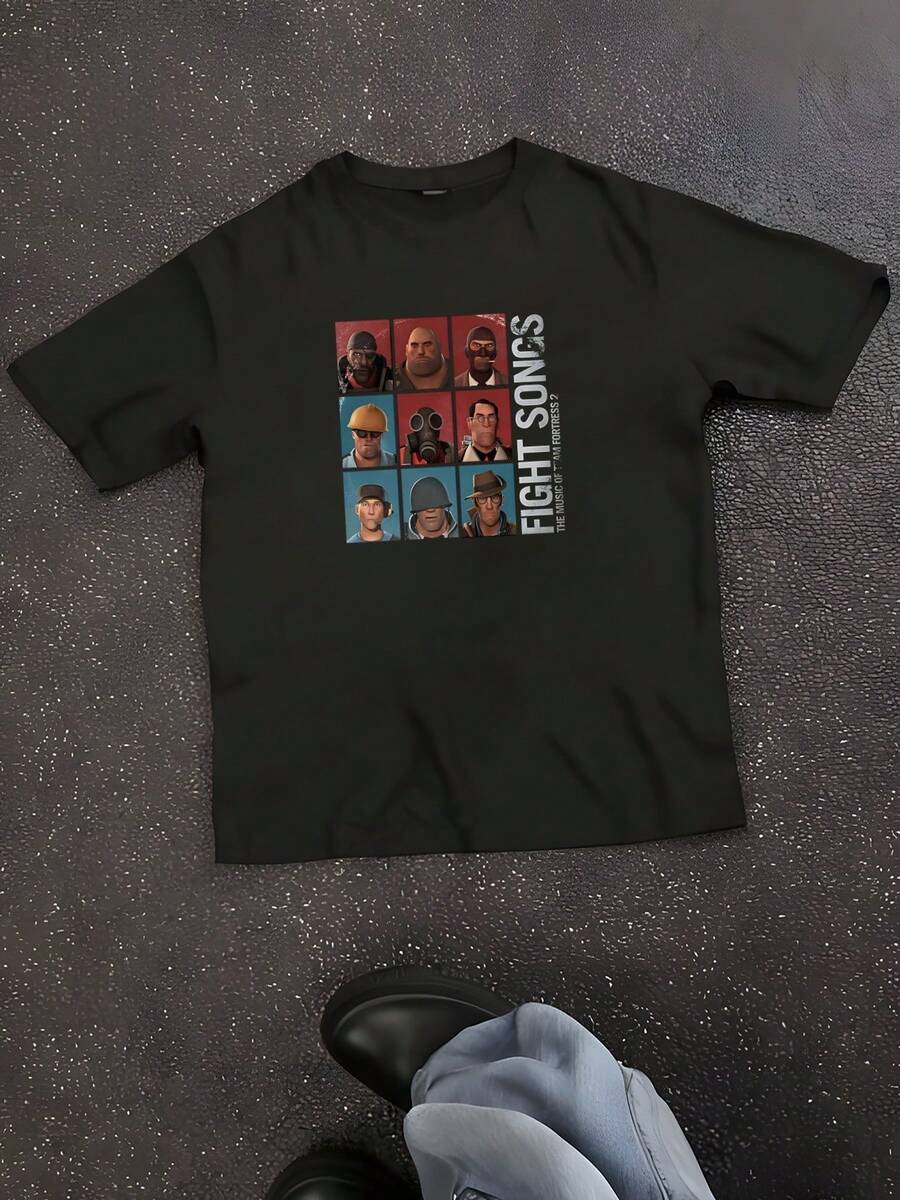 Medic Team Fortress 2 TF2 T-Shirt Quiet Medic Is - Black - View 1