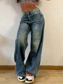 Vintage Loose Straight Leg Jeans For Teenagers