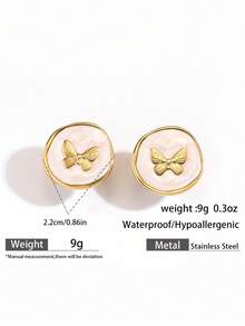 Pendientes de aro de acero inoxidable 316L MYYA para mujeres, de lujo, con baño de oro amarillo de 18K, sin níquel, plomo ni cadmio, resistentes al agua