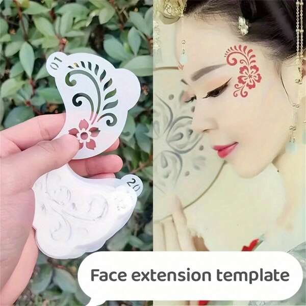 16pcs Reusable Body Paint Stencils, Suitable For Parties And Holidays Makeup - Washable Face And Body Paint Stencils With Snap Closure Bag, Made Of PET Plastic, Applicable For Halloween, Birthday, Educational Supplies