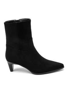 Bottines femme en daim à talon bas pointu – أنيقة ومريحة – نوير، مارون، كاكي، بوردو - الأسود - مشاهدة 3