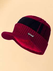 JZML 1 pièce Chapeau tricoté avec décoration de lettre pour hommes, Halloween - Rouge - Voir 6