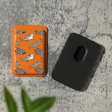 Luxury Fashion Exquisite Cute Whale Pattern Faux PU Leather Magnetic Card Holder For IPhone 16 15 14 13 12 Pro Max PU Leather Wallet Accessory, Holds 1-2 Cards With Built-In Pocket - 彩色 - 查看 5