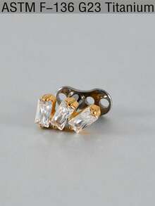 1PC Lmplant Titanium Dermal Anchor Cubic Zirconia Dermal Anchor Tops And Base Dainty Cross/Daisy Flower/Butterfly Crystal Microdermals Body Piercings Studs Punk Personalized Jewelry Gifts For Women Hypoallergenic - Titanium - View 13