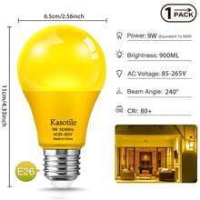 G45 LED Colored Light Bulb, 9W E26 Base Multi-Colored Bulbs For Bedroom Wedding Halloween Christmas Party Bar Mood Decoration String Light Bulbs Replacement, AC 85V-265V, Non-Dimmable, 1-Pack