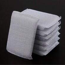 12 件装厨房清洁高密度银丝海绵擦洗海绵魔术海绵刷双面海绵洗碗通用研磨清洁海绵,, - 銀色 - 查看 4