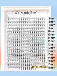 320 Pcs Per Box, D Curl 8-15mmMix 3D 5D 7D 9D Thickness 0.07mm Premade Wispy Spike Lashes Volume Cluster Eyelash Fluffy Pointy Base Promade Volume Eyelash Extension Wispy Volume Lash Extensions