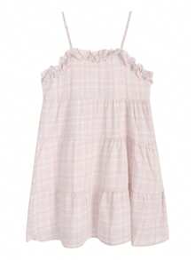 2025 Summer New Plaid Versatile Women Casual Minimalist Camisole - Pink - View 7