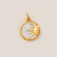 1 pieza Moda Acero Inoxidable Dorado Serie Sol Luna Sol Luna Arcoíris Sol Sonriente Estrella Colgante, Adecuado para DIY Collares Creativos, Pulseras, Pendientes, Cadenas de Bolso, Llaveros, Chapado en Oro de 18K, Impermeable y a Prueba de Sudor, Adecuado para Uso Diario de Ocio