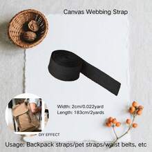 1pc 2yards Webbing Strap Canvas Polyester Ribbon For Knapsack Strapping Bags Crafts DIY For Christmas Decoration