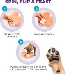 EWAJFBVOutward Hound Wobble Bowl Dog Game -Interactive Slow Feeder Bowl Dog Game - 小狗龍捲風(橙色和棕褐色) - 查看 3