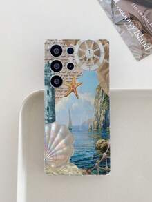 1pc Creative Sea Wave Shell & Starfish Letter Pattern Anti-Fingerprint Transparent TPU Soft Phone Case With Camera Lens Protection, Compatible With Apple, Nothing, Pixel, INFINIX, Redmi - Multicolor - View 4