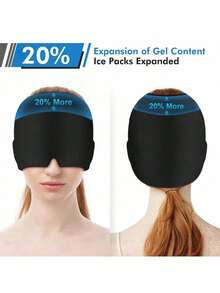 1pc Cool Gel Ice Bag Head Cap,Cooling Gel Ice Pack Cap, Hot And Cold Therapy Headgear, Cold And Hot Treatment Headgear, Relieves Migraine, Cold Compress Sleep Head Cover Eyeshade, Gel Ice Cap Head And Eye Physical Cooling Migraine Hat, Cooling For Migraine Cold And Hot Compress Headgear,For Outdoor,Sport,Travel,Kitchen,Bedroom,School,Office,And For Woman,Man,Children,Adult, Christmas, Halloween - Black - View 7