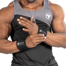 Sportisimo - Muñequeras para levantamiento de pesas - Par ajustable con reforzado - Soporte y estabilidad para muñeca en powerlifting y - Material resistente y duradero - 1 - Ver 2