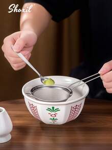 shoxil 1/6 件抹茶搅拌器套装、抹茶传统入门套装、抹茶茶具套装，包括抹茶碗（带倾倒嘴）、竹制抹茶搅拌器（茶筅）、勺子（茶勺）、搅拌器支架、抹茶筛、礼品盒 - Matcha Set - 查看 3