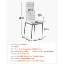 Modern Dining Room Accent Chairs Set Of 4, Upholstered Leather Side Chair For Dining Tables, Space-Saving Kitchen Table Chair With Thick Cushions And Metal Legs, White - Nghệ thuật da 4 mảnh màu trắng - Xem 8
