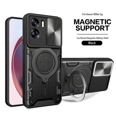 Honor 90 Lite 5G Phone Case With Sliding Camera Lens And Stand