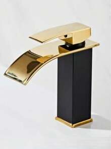 1pc Nordic Frosted Stainless Steel Waterfall Faucet, With Hot And Cold Water, Suitable For Countertop Basin, Wash Basin, Bathroom Vanity, Single-Hole. It Is Also Applicable To RVs. This Unique Waterfall Faucet Is An Ideal Gift For Halloween And Christmas.