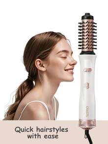 CRASTS 2-In-1 Automatic Curling & Straightening Hot Air Brush, Dual-Use Curling & Straightening Styler, Damage-Free Hair Styling