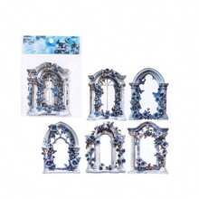 10 buc. colaj în relief cu imprimeu din lemn, serie romantică, autocolante decorative decupate, pentru scrapbooking