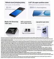 Xiaomi 小米 Redmi Note 15 Pro 新款智能手机，8GB+256GB 内存，IP68 防尘防水，天玑 7400-Ultra 芯片，7000mAh 大电池+22.5W 反向充电，50MP 索尼大光圈超感光相机，中文版双卡，支持中英文 - 天青藍 - 查看 4