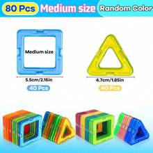 Magnetic Toys Starter Set Classroom Must Haves,Halloween Gifts For Kids Toys, Magnetic Blocks For Toddlers Magnet Building Toys Preschool Montessori Learning Games For Boys & Girls,Random Color - Multicolor - View 15