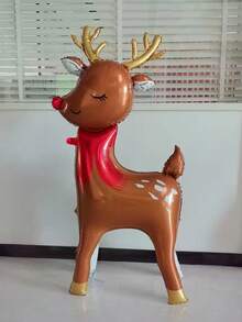 1pc 60inches Stand Pedestal Christmas Theme Santa Claus Snowman Elk Gingerbread Man Shape Foil Balloons New Year Christmas Decorations 2026 Decor - Multicolor - View 12