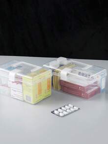 1pc Medical Storage Box, Large Capacity Home & Dorm Portable Medicine & Supplies Container, Small Home First Aid Kit, Christmas, Easter, Thanksgiving, Halloween Gift