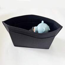 Felt Handbag Organizer With Zipper Key Phone Purse Insert For Women Tote Bag Portable Travel Cosmetic Organizer With Multi-Pocket Inner Bag Winter Fall