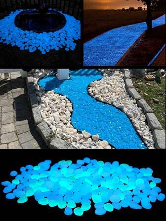 800pcs-Glow In Dark Rocks Luminous Stone Garden Accessories Micro Landscape Fish Tank Decoration Outdoor Patio Lawn Yard Kit Pebble Vase Stuffing Glow In The Dark Garden Pebbles Stones Rocks For Yard And Walkways Decor DIY Decorative Luminous Stones,Dark Blue,Color Mixing