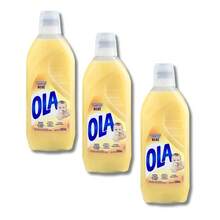 Kit 3 Sabão Liquido Lava-Roupas Ola Bebê Com Extratos Naturais 500ML cada - Amarelo - Visão 1