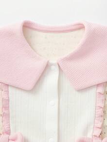 Quần áo sơ sinh Baby Romper 2025 Trang phục mới dễ thương ngọt ngào - trắng đỏ - Xem 3