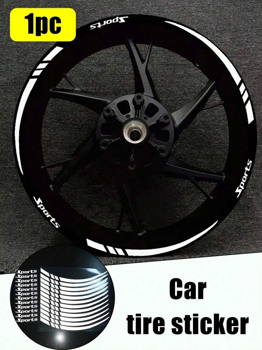 1 件运动轮圈贴花，PVC 字母贴纸，适用于 18-21 英寸，耐用粘合剂，适用于车轮，左侧放置选项