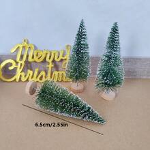 10 pièces Mini Sapins de Noël, Décorations de Noël, Base en Bois, Décorations d'Arbre de Noël, Sapins Verts en Sapin pour Décoration de Fête, Mariage, Bureau et Fête, Décoration de Table Festive, Décorations de Noël, Idéal pour Noël