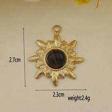 1pc Fashionable Minimalist Natural Stone Devil's Eye Tassel Pendant, DIY Jewelry Accessory For Necklaces, Earrings, And Other Jewelry