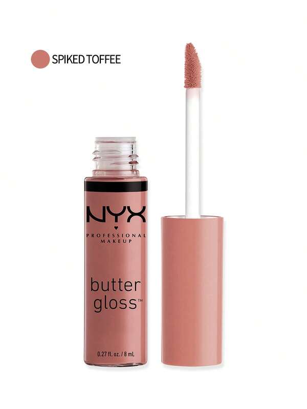 NYX Butter Lip Gloss 47 Spiked Toffee Makeup Lip Color Lip Gloss 0.27oz/8ml Deep Neutral Shade Glossy Finish Rich Hydration Lightweight Formula Ideal For Sophisticated Looks Girlfriend Wife Mother Friend Birthday Graduation Party Travel Camping Outdoors School Campus Trip Festivals Anniversary Fall Autumn Helloween Fall Looks Sweet Style Satin Gloss Glitter Shine