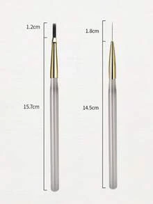 2支装日式极简美甲网格笔和线笔套装，美甲沙龙专用手绘笔，适用于美甲彩绘、线画、晕染、钩编等，美甲专用光疗笔 - 彩色 - 查看 11